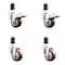 Service Caster 3 Inch 316SS Maroon Poly Swivel 1-1/2 Inch Stem Caster Lock Brake SCC, 2PK SS316TTLEX20S314-PPUB-MRN-2-S-2-112 - alternate 5